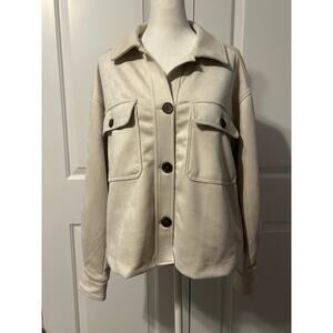 Philosophy Cream Button Front Shacket Jacket Women’s Small Petite
